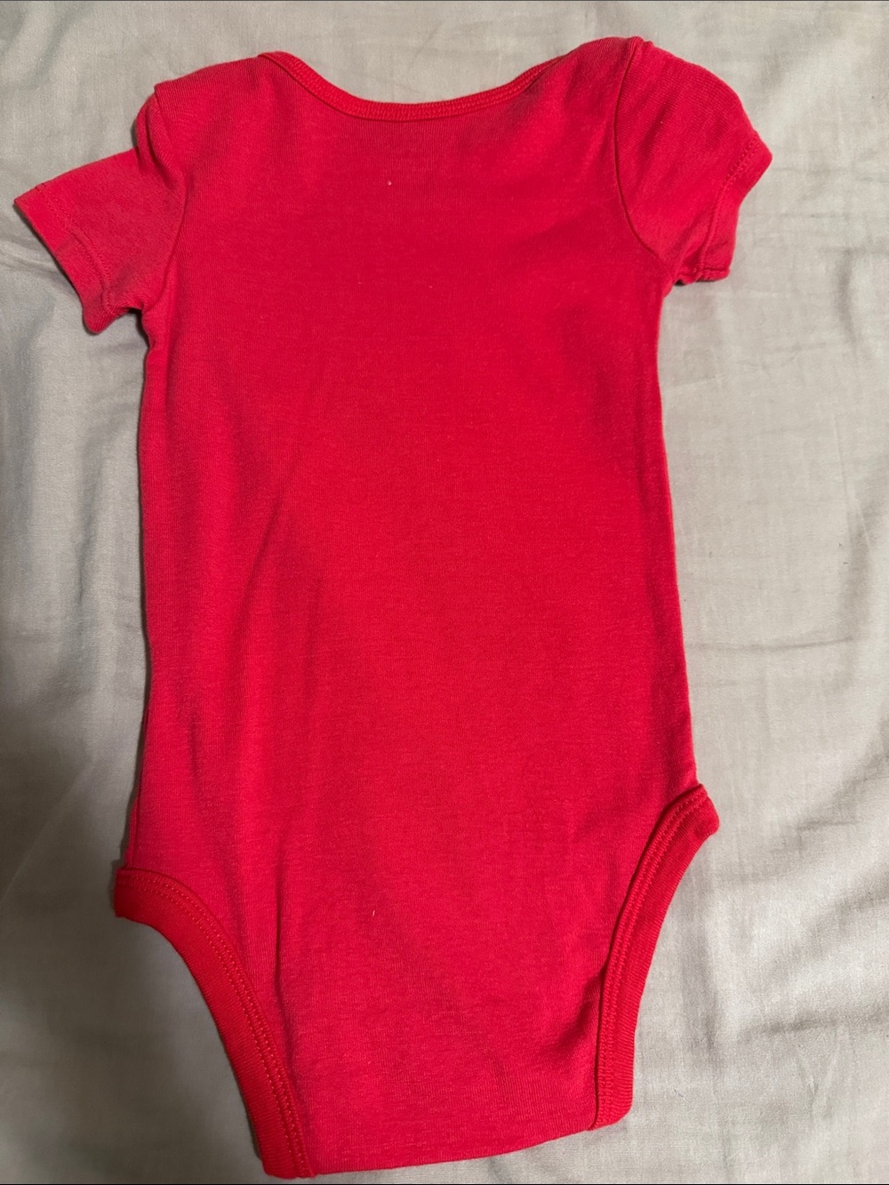 NWOT 12months Carter's Bright Red Short-Sleeve Baby One-Piece Bodysuit - Picture 3 of 3